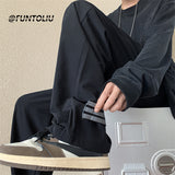 Men Sweatpants All-Matching Straight Striped Sweatpants Spring and Autumn Overalls