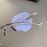 CHH Chrome Hearts Glasses Frameless Perforated Round Vintage Myopia Glasses Frame