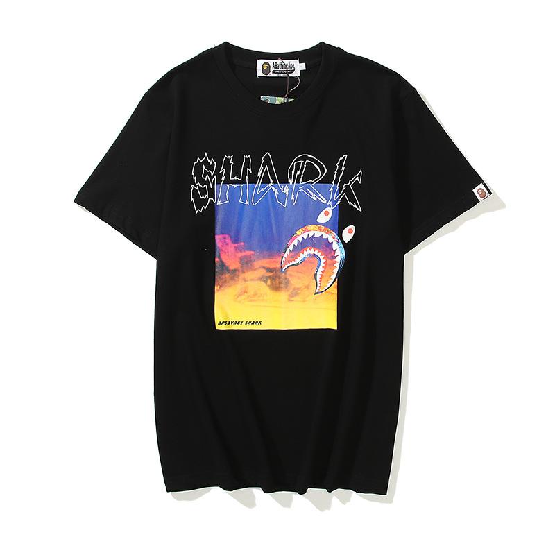Bathing Ape T Shirt Tiger Head Shark Head Casual Loose Short Sleeves T-shirt