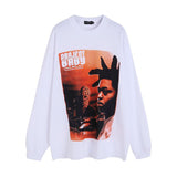 Men Long Sleeve Shirt Hiphop Printed Long Sleeve Bottoming T-shirt Men and Women Vibe Idle Style