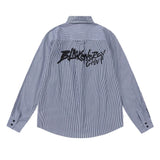 Men Long Sleeved T Shirt Spring and Autumn Vertical Striped Long Sleeve Shirt Men's Casual Loose Shirt Outer Wear