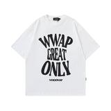 Men T Shirt Letter Short Sleeve T-shirt Men's Retro Loose Pure Cotton Couple