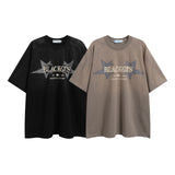 After Prom Shirt Summer Hip Hop Five-Pointed Star High Street Fashion Brand Short Sleeve T-shirt Retro Couple Sleeve