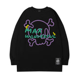 Men's Long Sleeve Shirt Cartoon Printed round Neck Long Sleeve T-shirt Men's Ins Loose All-Match