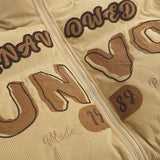 Men Cotton Padded Jacket Coat with Letters Embroidered Cotton Jacket Men's Winter Long Sleeve Cotton Coat Puffer Jacket Coat