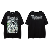 Men T Shirt Hiphop Street Retro Printed Couple Short Sleeve T-shirt Men and Women