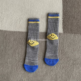 Kapital Sock Hitian Hehong Thick Thread Smiley Face Socks Autumn and Winter Celebrity Thick Knitted Socks Mid-Calf Knitted Wool