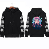 Anime Jujutsu Kaisen Zip Up Hoodies Autumn Ryomen