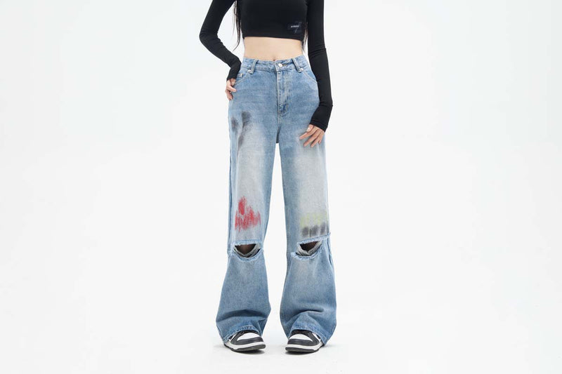 Unisex Pants Women's Straight Jeans