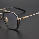 CHH Chrome Hearts Glasses Pure Titanium Vintage Square Double Beam Myopia Glasses Frame