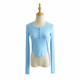 Women T-Shirt Long Sleeve Bottoming Shirt Women's Short T-shirt