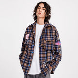 Men Long Sleeved T Shirt Plaid Long Sleeve Shirt Coat Men's and Women's Spring and Autumn Shirt
