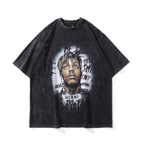 Men T Shirt Loose Printed Short Sleeve Fashion Brand Dark Retro T-shirt Men