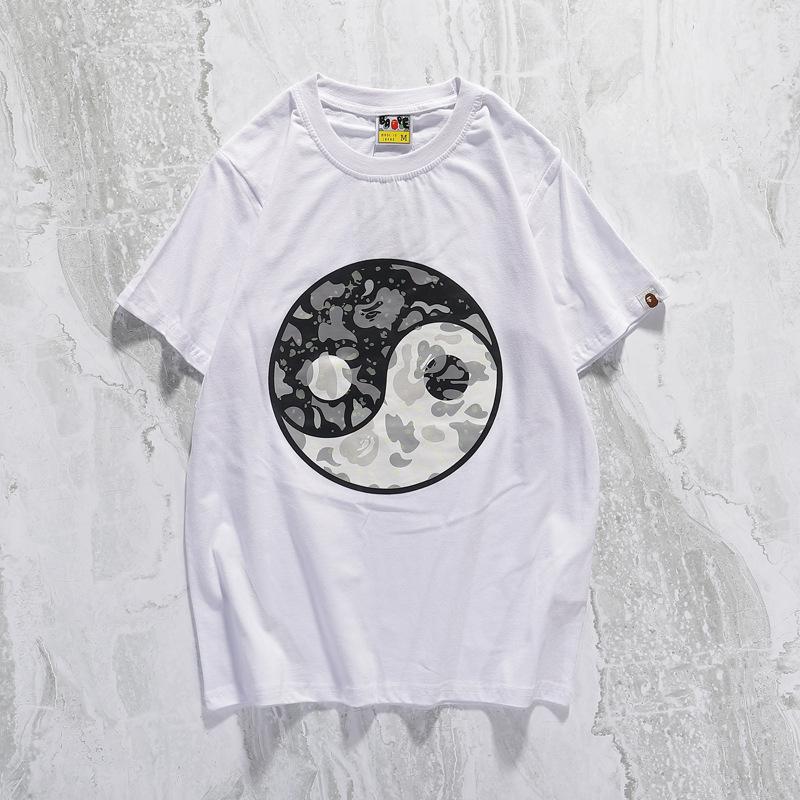 Bathing Ape T Shirt Round Neck Summer Casual Cartoon Short Sleeve Pullover Anime T-shirt