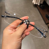 CHH Chrome Hearts Glasses Frame Pure Titanium Ultra Light Frameless Perforated Business Myopia Frame