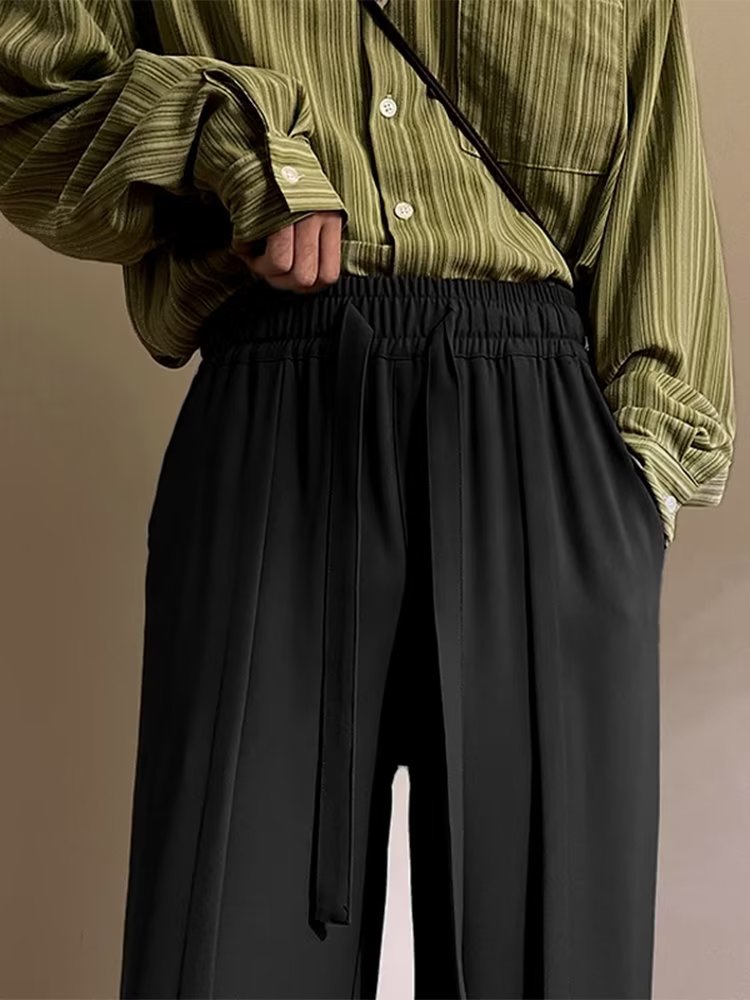 Men Sweatpants Men's Draping Effect High-Grade Straight Loose Casual Pants