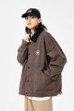 Unisex Jacket Autumn Contrast Color Canvas Coat Women's Clothing