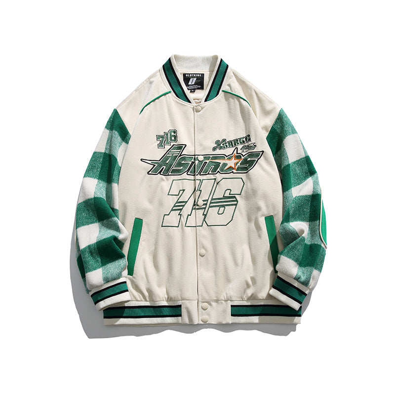 Varsity Jacket Vintage Spring Embroidery Letter Baseball Uniform