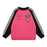 Men Hoodie Spring and Autumn Loose Sports round Neck Sweater Raglan Sleeve Pullover Top