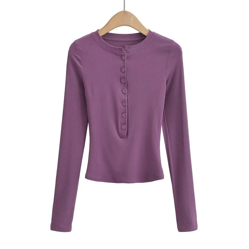 Women T-Shirt Tight Long-Sleeved Top Women's Spring Slimming T-shirt