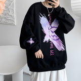 Men Hoodie round Neck Sweater Men's Spring and Autumn Leisure Coat Loose Korean Style