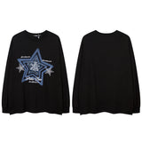 Men Long Sleeve Shirt Sweet Cool Couple Long Sleeve Bottoming T-shirt Idle Style Loose Men and Women