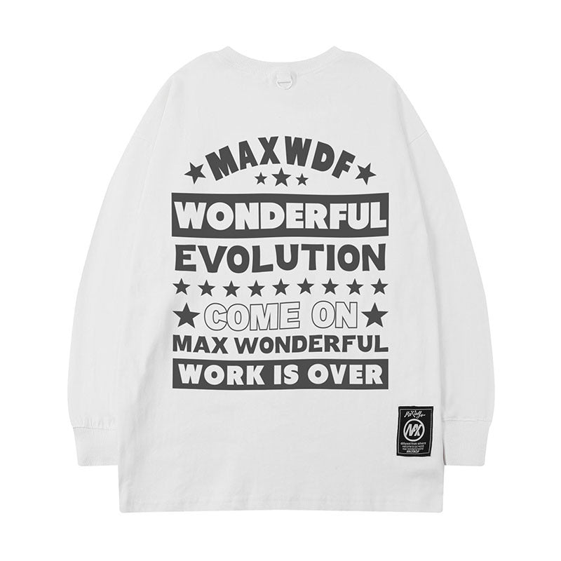 Men Long Sleeve Shirt Fashion Brand Autumn and Winter Long Sleeve Bottoming T-shirt Men and Women Hiphop Loose