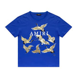 Amiri T Shirt Crane Print Casual Round Neck