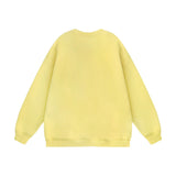 Men Hoodie round Neck Sweater Men's Cartoon Print Top Hip Hop Loose Long Sleeve Pullover Loose