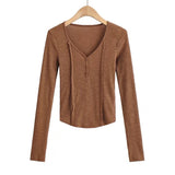 Women T-Shirt T-shirt Bottoming Shirt Spring Long Sleeves Inner Wear Short