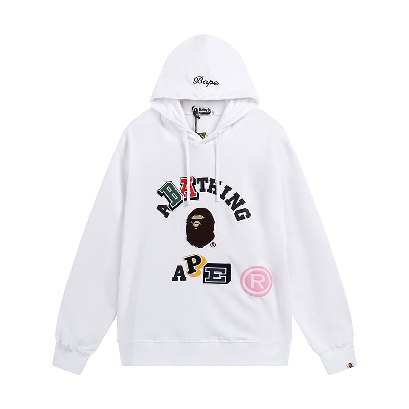 Bathing Ape Hoodie Shark Head Sweater Colored Letter Print Fall/Winter Hooded Jacket
