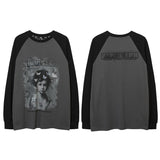 Men Long Sleeve Shirt Long Sleeve T-shirt Men's and Women's Loose Retro Top Sweater Couple Wear