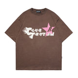 Men T Shirt Men's Clothing American Street Retro Casual Couple Short Sleeve T-shirt