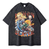 2024Iguro Obanai T Shirts Oversized Vintage Washed Anime