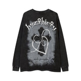 Men Long Sleeve Shirt Street Hip-Hop Dark Cross Distressed Bottoming Long Sleeve T-shirt Men and Women