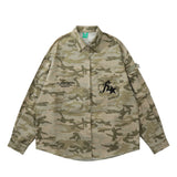 Men Long Sleeved T Shirt Camouflage Shirt Coat Men Street Fashion Loose Embroidery Letters Spring and Autumn Leisure