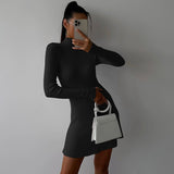 Women's Desses Long-Sleeved Knitted Dress Women's Autumn and Winter