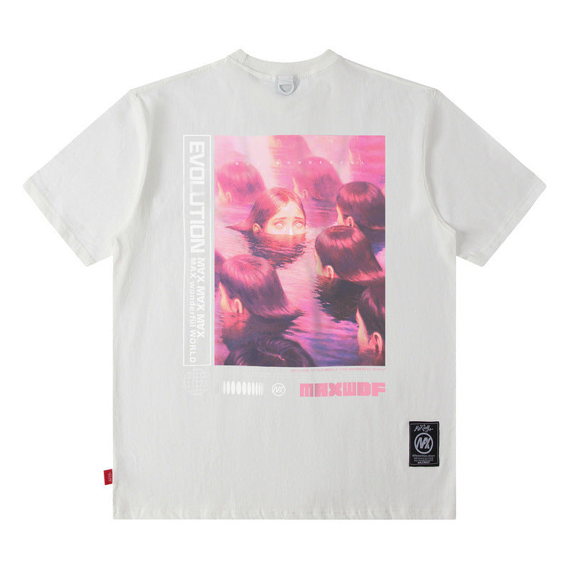 Men T Shirt Summer American Fashion Brand Short Sleeve T-shirt Men's Loose