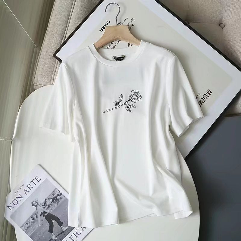 Women T-Shirt Short Sleeve T-shirt Loose Half-Sleeve Top