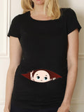 BABY Pregnancy Shirt Maternity Cute Baby Print O-Neck