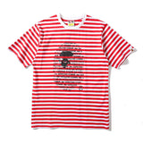 Bathing Ape T Shirt Striped Ape Head Letter Print Short-Sleeve T-shirt