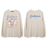 Men Long Sleeve Shirt Printed Couple Base Top Versatile Long Sleeve T-shirt for Men and Women