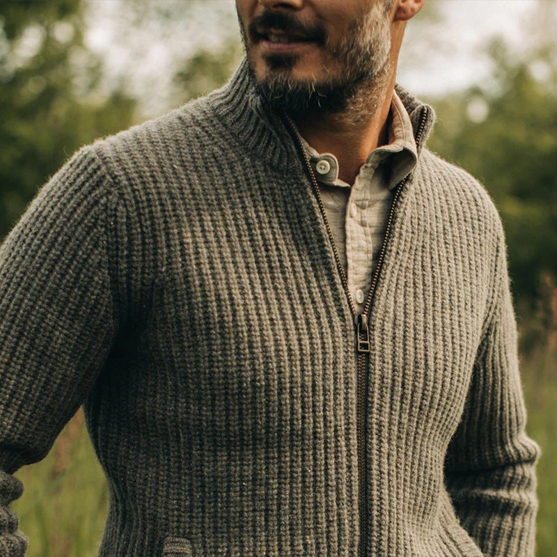 Men Sweater Knitted Sweater Coat Men's Clothing Men's Top