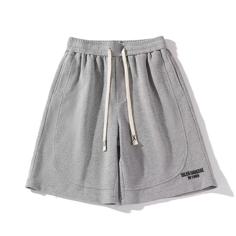 Men Sweatpants Waffle Shorts for Men Summer Straight Loose