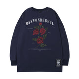 Men's Long Sleeve Shirt Cartoon Printed round Neck Long Sleeve T-shirt Men's Ins Loose All-Match