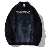 Men's Long Sleeved T Shirt Printed Long Sleeve Shirt Men's Ins Loose Pattern Lapel Shirt Outer Wear