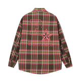 Men Long Sleeved T Shirt Long Sleeve Shirt Spring and Autumn Letter Five-Pointed Star Print Loose Casual Shirt