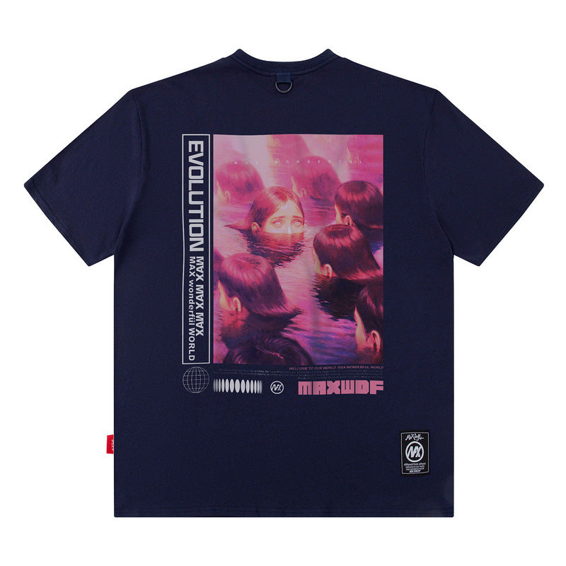 Men T Shirt Summer American Fashion Brand Short Sleeve T-shirt Men's Loose