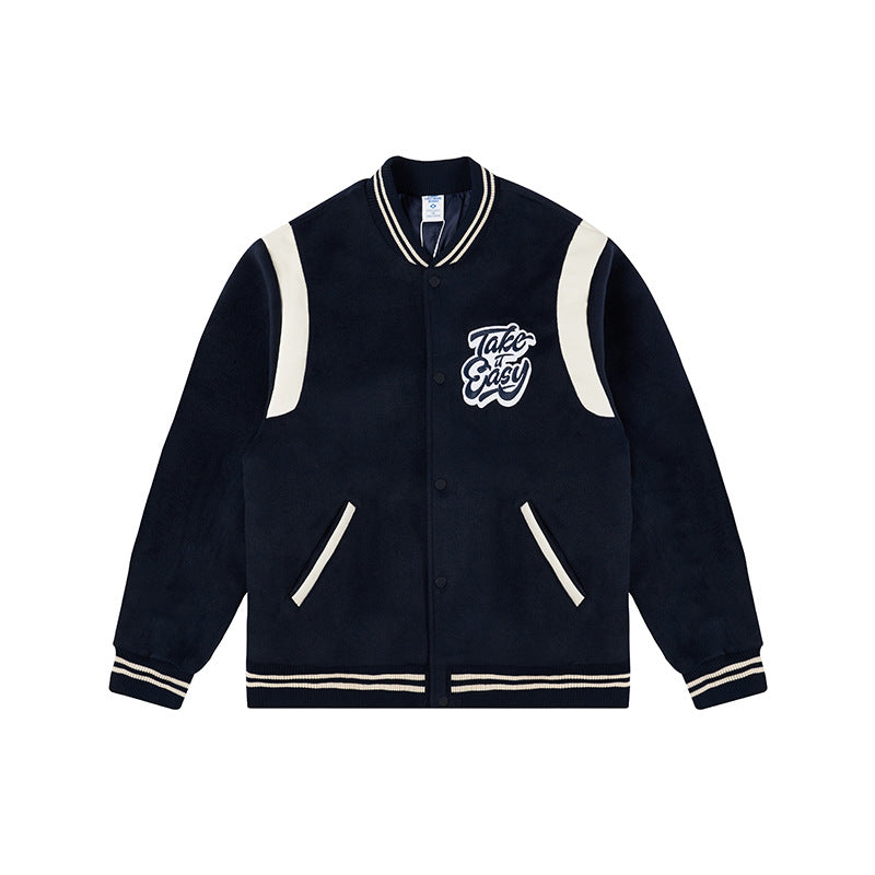 Varsity Jacket Vintage Autumn and Winter Embroidery Jacket Baseball Uniform Jacket