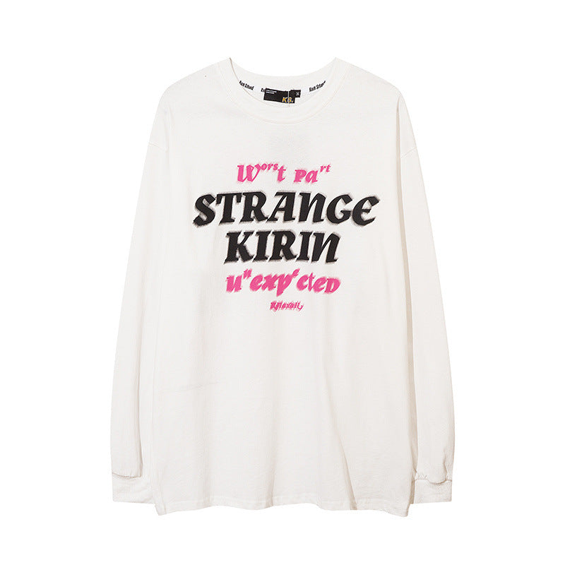 Men Long Sleeve Shirt Graffiti Printing Long Sleeve T-shirt for Men and Women